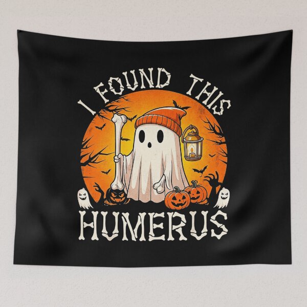 Item preview, I Found This Humerus Ghost Funny Halloween Skeleton Spooky Long Sleeve designed and sold by Suzu Comena.