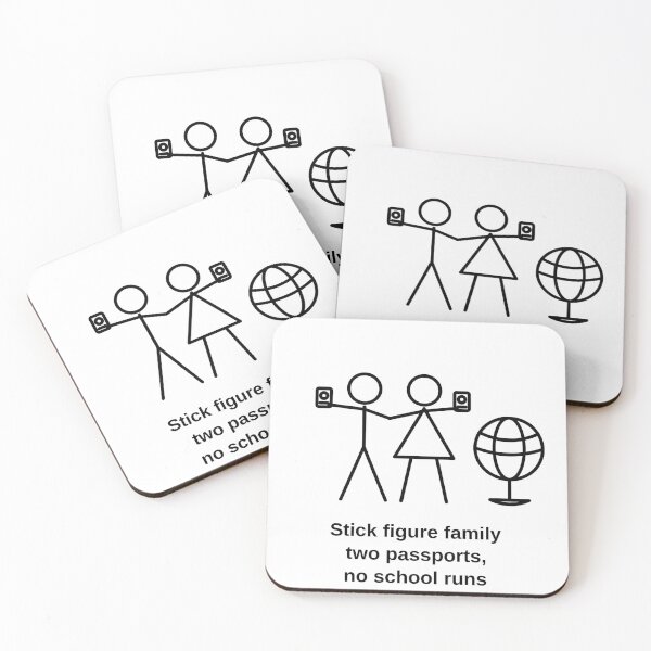 Item preview, Stick Figure Family Two Passports No School Runs designed and sold by porchswings.