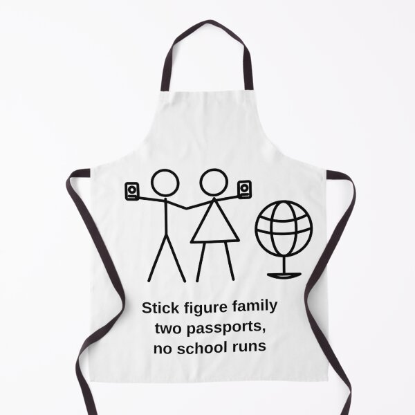 Item preview, Stick Figure Family Two Passports No School Runs designed and sold by porchswings.