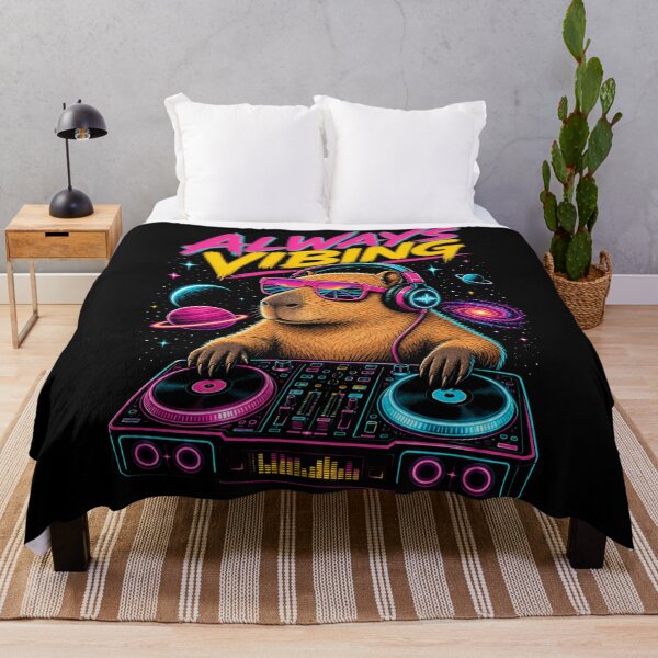 Item preview, Chill Synthwave Capybara DJ - Always Vibing designed and sold by digital.stickerperso.com.