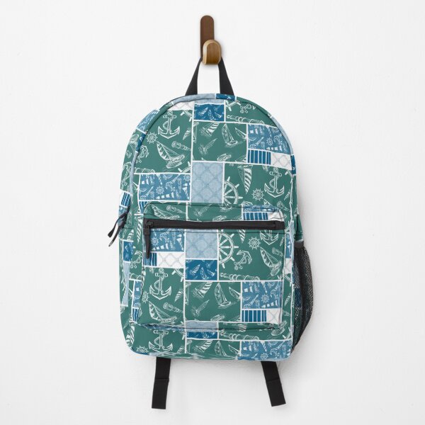 Item preview, Ocean Blue and Blue Green Quilt Design Nautical Charcoal Sketches Collection- Features Netting, Stripes, Nautical Items, and Lighthouse Designs designed and sold by PD-Coastal.