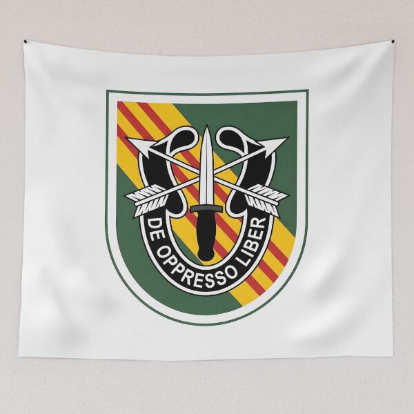 Item preview, US Army Special Forces De Oppresso Liber Vietnam Beret Flash Patch designed and sold by CharlieDesings.
