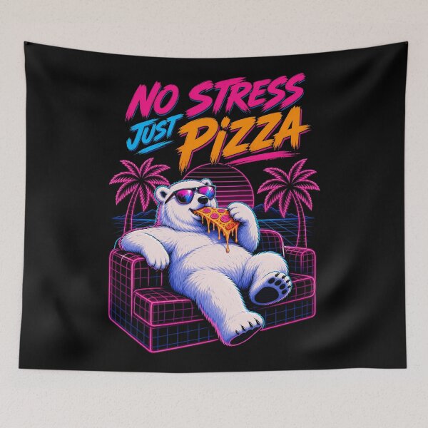 Item preview, Chill Polar Bear Pizza - No Stress Just Pizza designed and sold by digital.stickerperso.com.