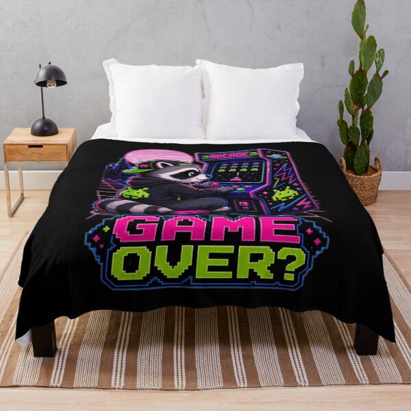 Item preview, Retro 80s Arcade Raccoon Gamer - Game Over? designed and sold by digital.stickerperso.com.