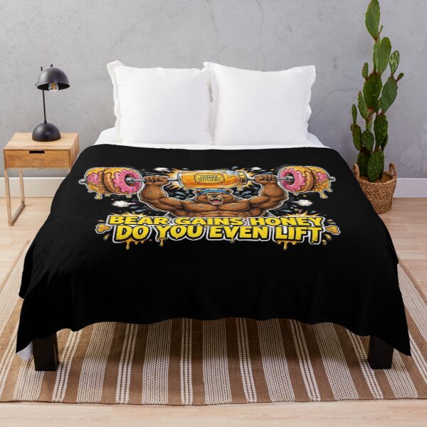 Item preview, Bear Gains Honey Do You Even Lift Funny Buff Bear Gym Workout designed and sold by StrongEveryDayStore.