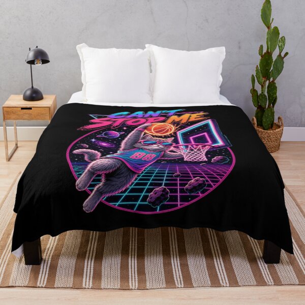 Item preview, Retro Synthwave Dunking Cat - Can't Stop Me designed and sold by digital.stickerperso.com.