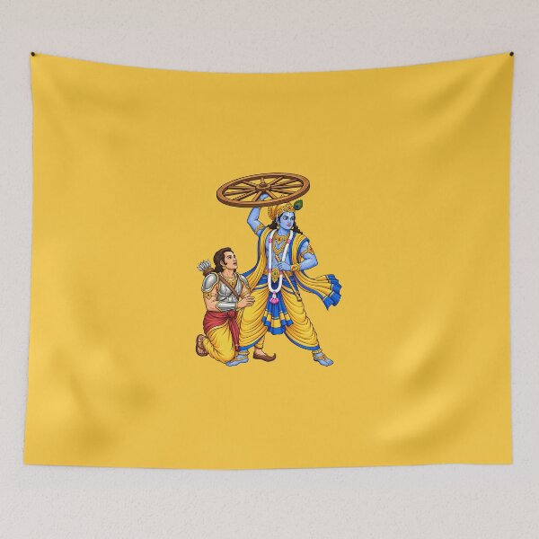 Item preview, Arjuna and Lord Krishna Mahabharata Warrior Hindu Mythology Art designed and sold by lexxclothing.