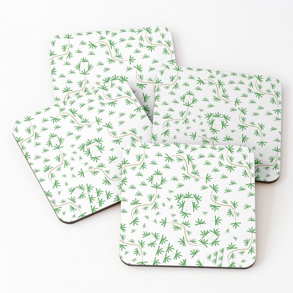 Item preview, Green Leafy Branches and Scattered Foliage Botanical Pattern on White Background designed and sold by Ei-Ei.