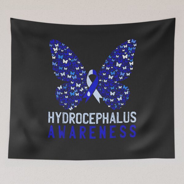 Item preview, Hydrocephalus Awareness Butterfly Blue Ribbon Warrior designed and sold by BUNNIES-EL.