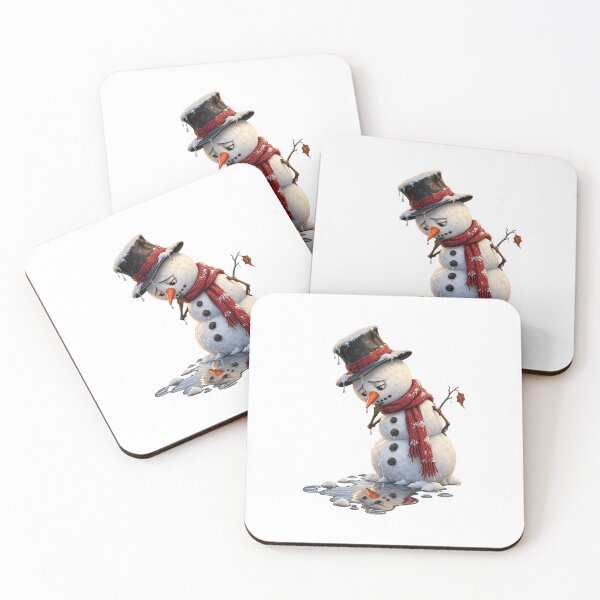 Item preview, Melting Snowman – Sad Winter Christmas Illustration designed and sold by MetaModel Editions.