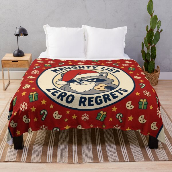 Item preview, Funny Raccoon Santa Naughty List Zero Regrets Christmas Gift designed and sold by mo-carnival.