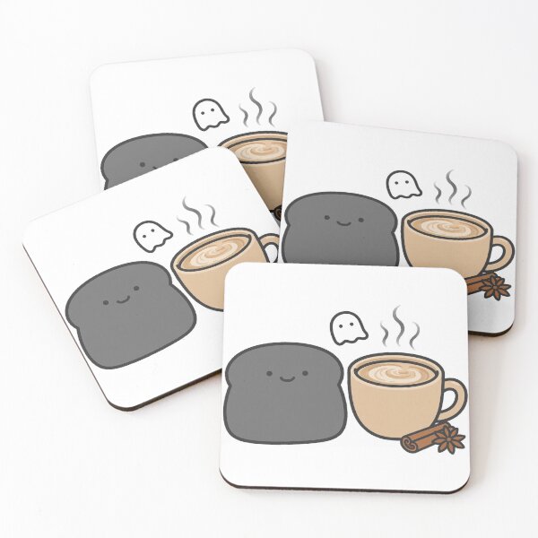 Item preview, Cute Black Cat Ghost Chai Latte Fall Kawaii Sticker designed and sold by xiaoxiaochibi.