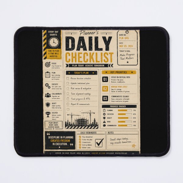 Item preview, Planner's Daily Checklist – Planning Engineer Humor designed and sold by Eng-Art.