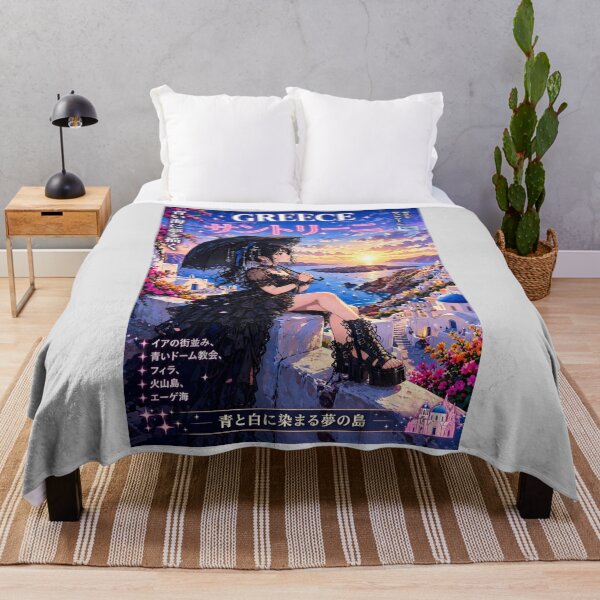 Item preview, Santorini, Greece — The Gothic Witch of the Blue Domes. designed and sold by DibujandoPorfa.