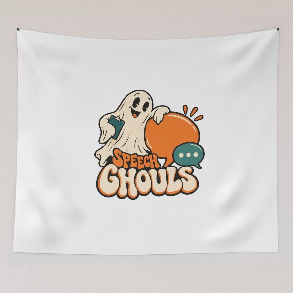Item preview, Speech Ghouls — Retro Ghost Speech Therapy Design designed and sold by UrbanCanvvas.