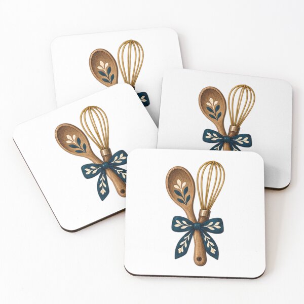 Item preview, Wooden Spoon and Whisk Tied with a Navy Bow designed and sold by H. Doucette Studio.