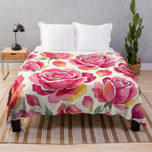Item preview, Pink Watercolor Roses Floral Pattern designed and sold by Sybille-Yates.
