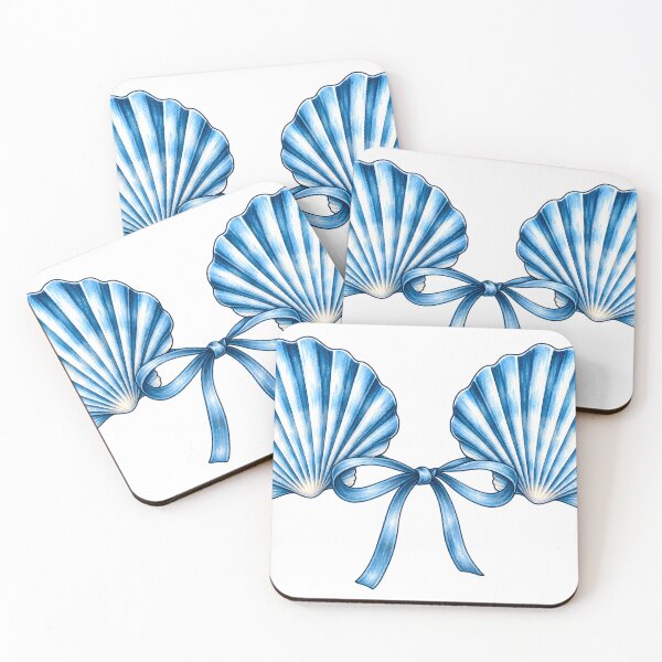 Item preview, Blue Scallop Shells With Ribbon Bow designed and sold by JAZZY-DESIGN.