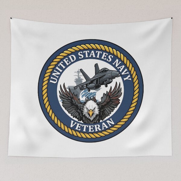 Item preview, United States Navy Veteran Fighter Jet and Eagle Patch    designed and sold by CharlieDesings.