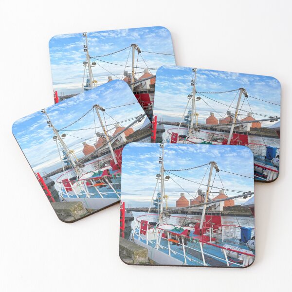Item preview, Blyth Quayside with Colourful Boats Under Blue Sky designed and sold by Violaman.