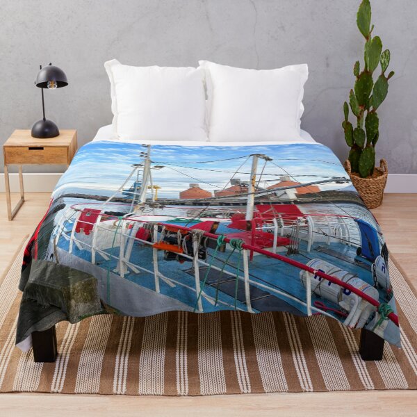 Item preview, Blyth Quayside with Colourful Boats Under Blue Sky designed and sold by Violaman.