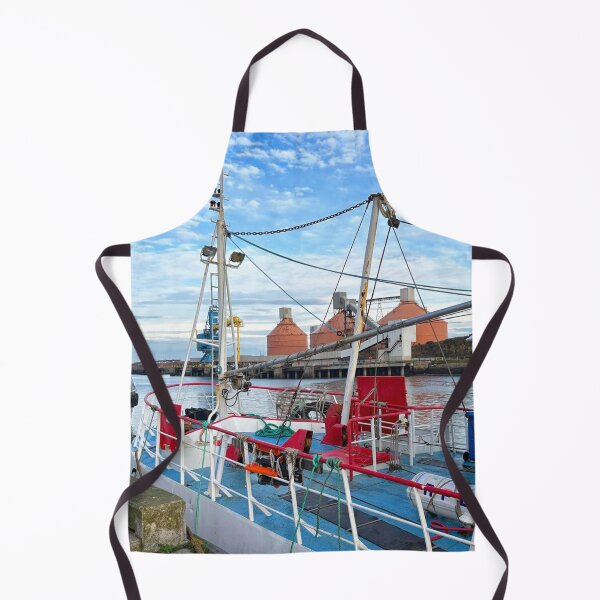 Item preview, Blyth Quayside with Colourful Boats Under Blue Sky designed and sold by Violaman.