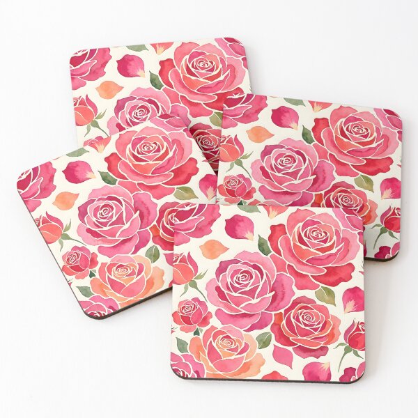Item preview, Pink Watercolor Roses Floral Pattern designed and sold by Sybille-Yates.
