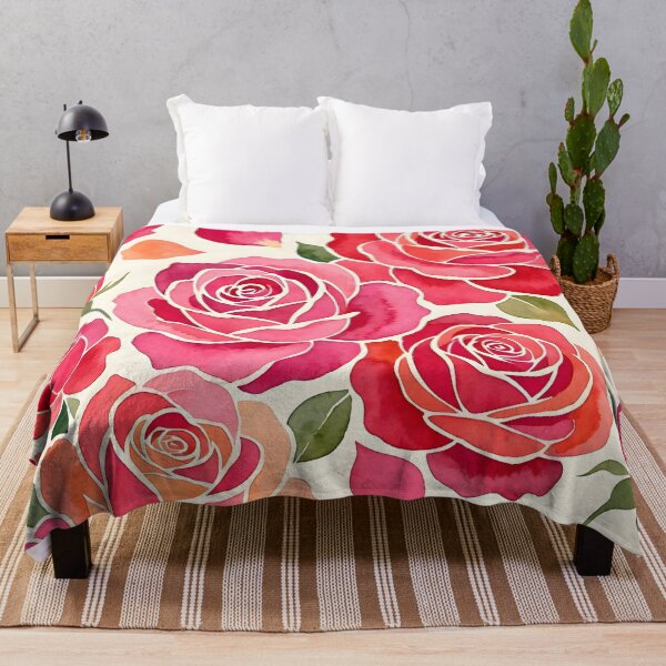 Item preview, Pink Watercolor Roses Floral Pattern designed and sold by Sybille-Yates.