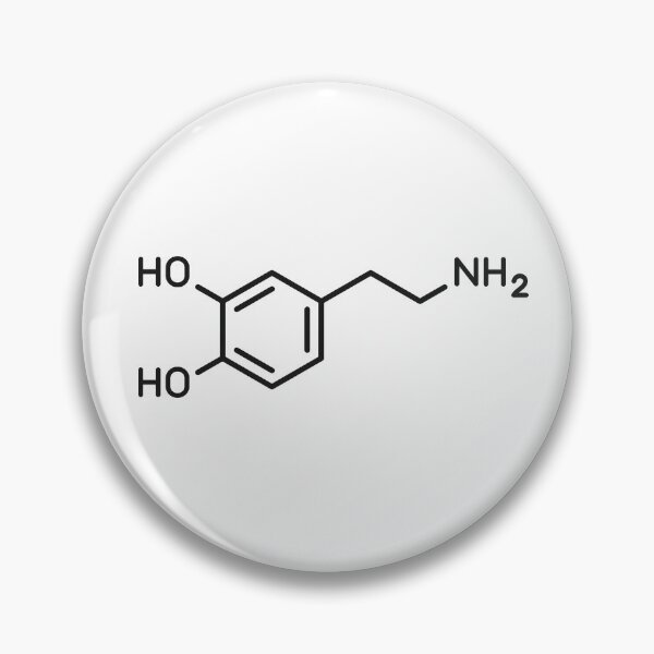 Item preview, Dopamine Chemical Structure Line Art designed and sold by VectorForge Studio.