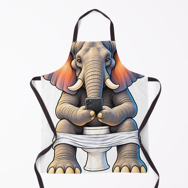 Item preview, Elephant on Toilet Scrolling Phone designed and sold by JAZZY-DESIGN.