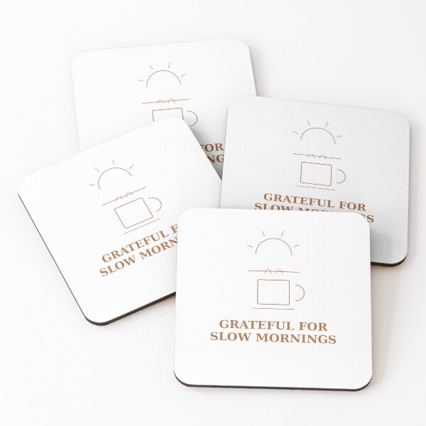 Item preview, Grateful For Slow Mornings Coffee Minimal T-Shirt designed and sold by Paws & Pine Studio.
