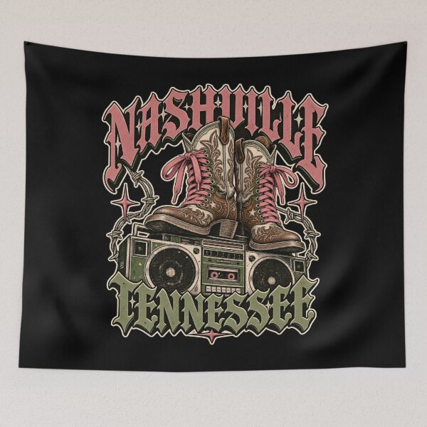 Item preview, Nashville Pink Lace Boots and Vintage Boombox designed and sold by Fenay Designs.