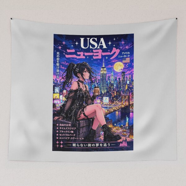 Item preview, New York, United States — The Gothic Witch of the Neon Skyline. designed and sold by DibujandoPorfa.