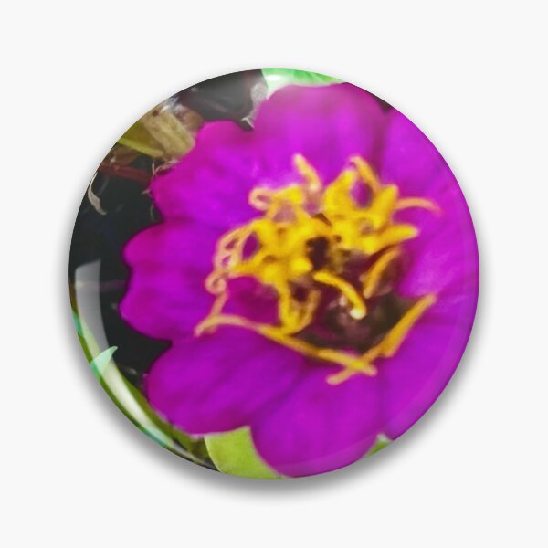 Item preview, Magenta Zinnia with Golden Curly Center — Bold Summer Garden Flower designed and sold by Pink Ribbon Flowers .