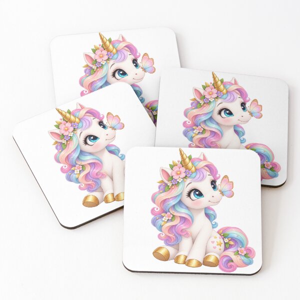 Item preview, Cute Pastel Unicorn with Butterfly designed and sold by Partoon-dp.