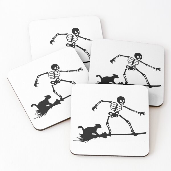 Item preview, Skeleton and Black Cat Halloween Ride designed and sold by EmeraldeaArt.