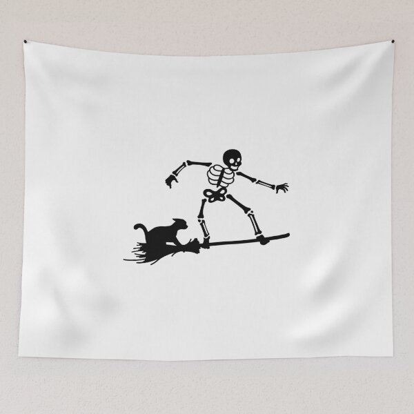 Item preview, Skeleton and Black Cat Halloween Ride designed and sold by EmeraldeaArt.