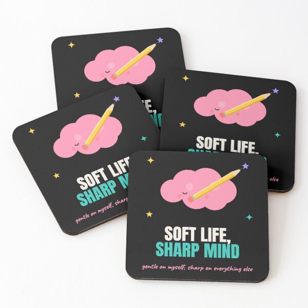 Item preview, Soft Life Sharp Mind Funny Aesthetic Quote designed and sold by The Cozy Design Studio.