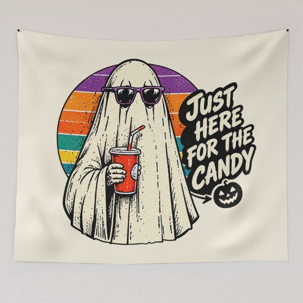 Item preview, Just Here For The Candy Retro Ghost designed and sold by lungpleecha.