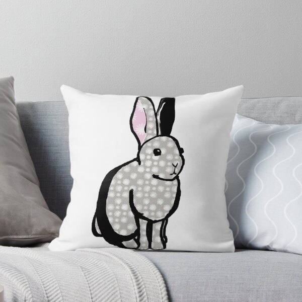 Item preview, Cabin Core Rabbit Sticker | Cute Daisy Pattern Bunny | Cottagecore Grey Floral Rabbit Decal designed and sold by FaireWaveArt.
