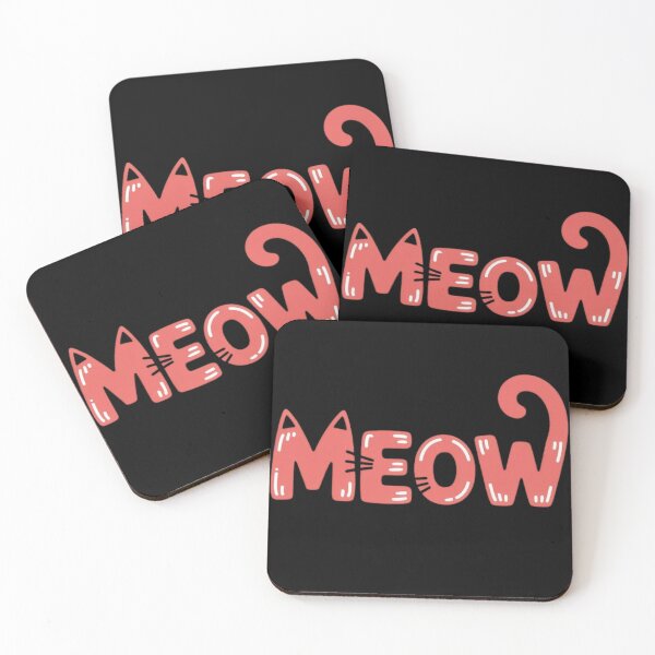 Item preview, ​Playful Coral Meow Lettering Cat Lover Design designed and sold by AesthinkArt.
