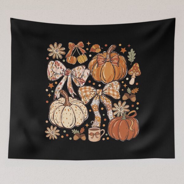 Item preview, Cozy Autumn Cottagecore Pumpkins and Bows Vintage Fall Aesthetic    designed and sold by  MOHAMED.