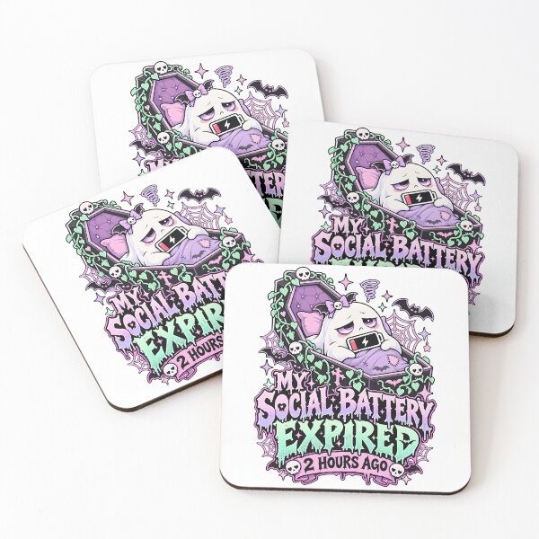 Item preview, Social Battery Expired Pastel Goth Ghost designed and sold by LoafLogic.