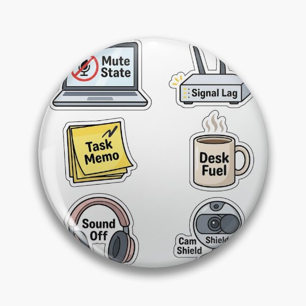 Item preview, Work From Home Office Disasters Sticker Pack - Remote Work Puns designed and sold by SimpleP.