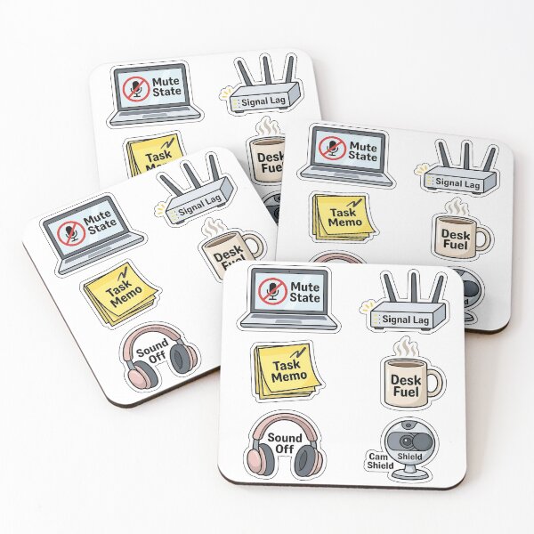 Item preview, Work From Home Office Disasters Sticker Pack - Remote Work Puns designed and sold by SimpleP.