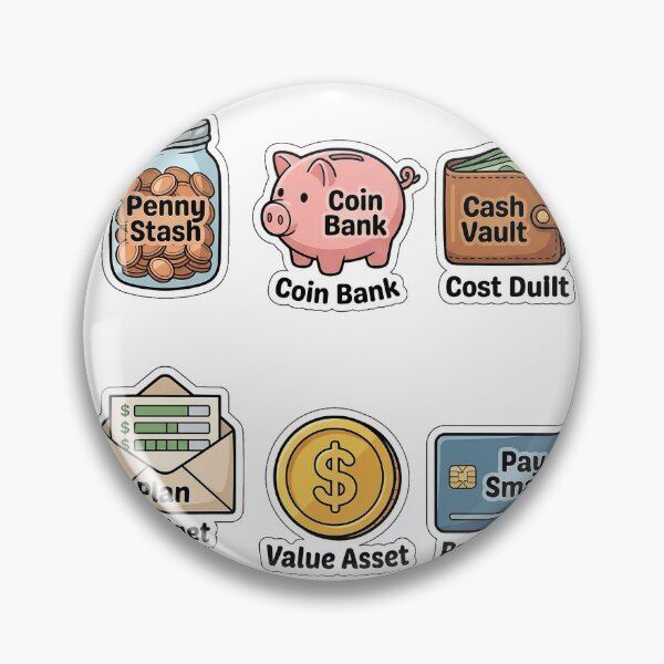 Item preview, Financial Savings Jar & Money Goals Sticker Pack - Finance Puns designed and sold by SimpleP.
