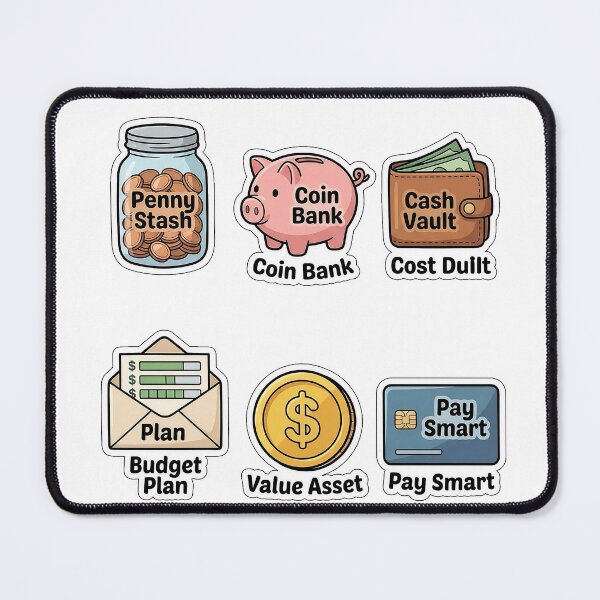 Item preview, Financial Savings Jar & Money Goals Sticker Pack - Finance Puns designed and sold by SimpleP.