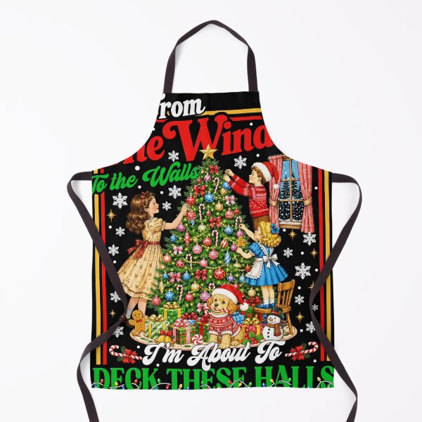 Item preview, Vintage Deck These Halls Retro Christmas Tree Decorating designed and sold by varin-studio.
