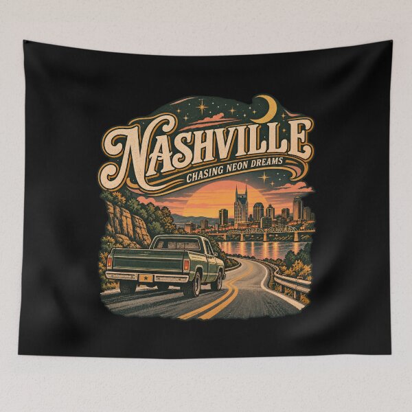 Item preview, Nashville Chasing Neon Dreams Sunset Road Trip designed and sold by Fenay Designs.