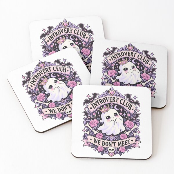 Item preview, Introvert Club We Dont Meet Pastel Goth Badge designed and sold by Win Hardy.